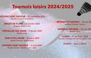 PLANNING DES TOURNOIS