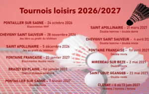 PLANNING DES TOURNOIS 2026/2027