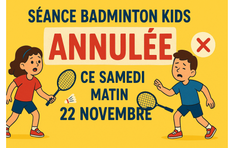 Séance kids annulée